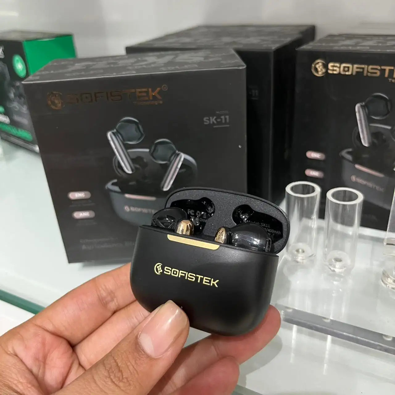 Audífonos inalámbricos SK-11 con bluetooth Dorados